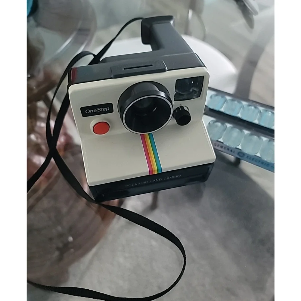 Polaroid One Step SX-70 White Land Camera Case w/Strap Rainbow Stripe Untested - Picture 6 of 15